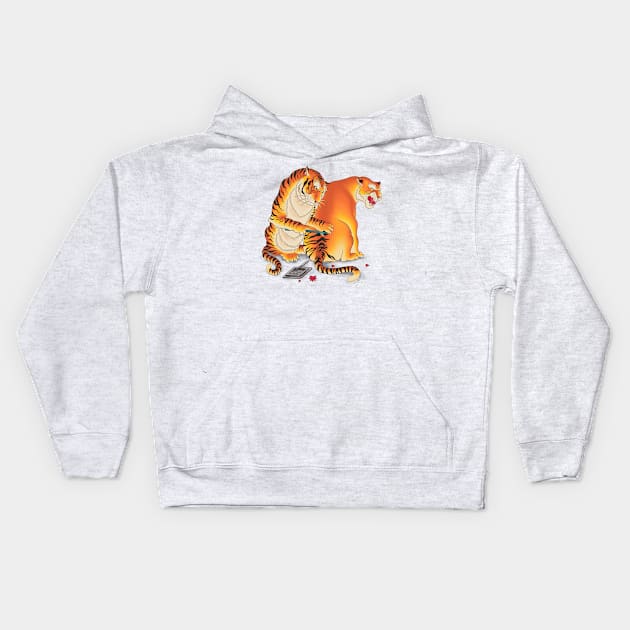 How The TIger Got It Stripes Kids Hoodie by khairulanam87